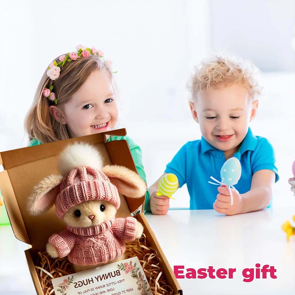 Pink Mini Bunny Hug - Cute Easter Gift Card Pocket Plush in Gift Box