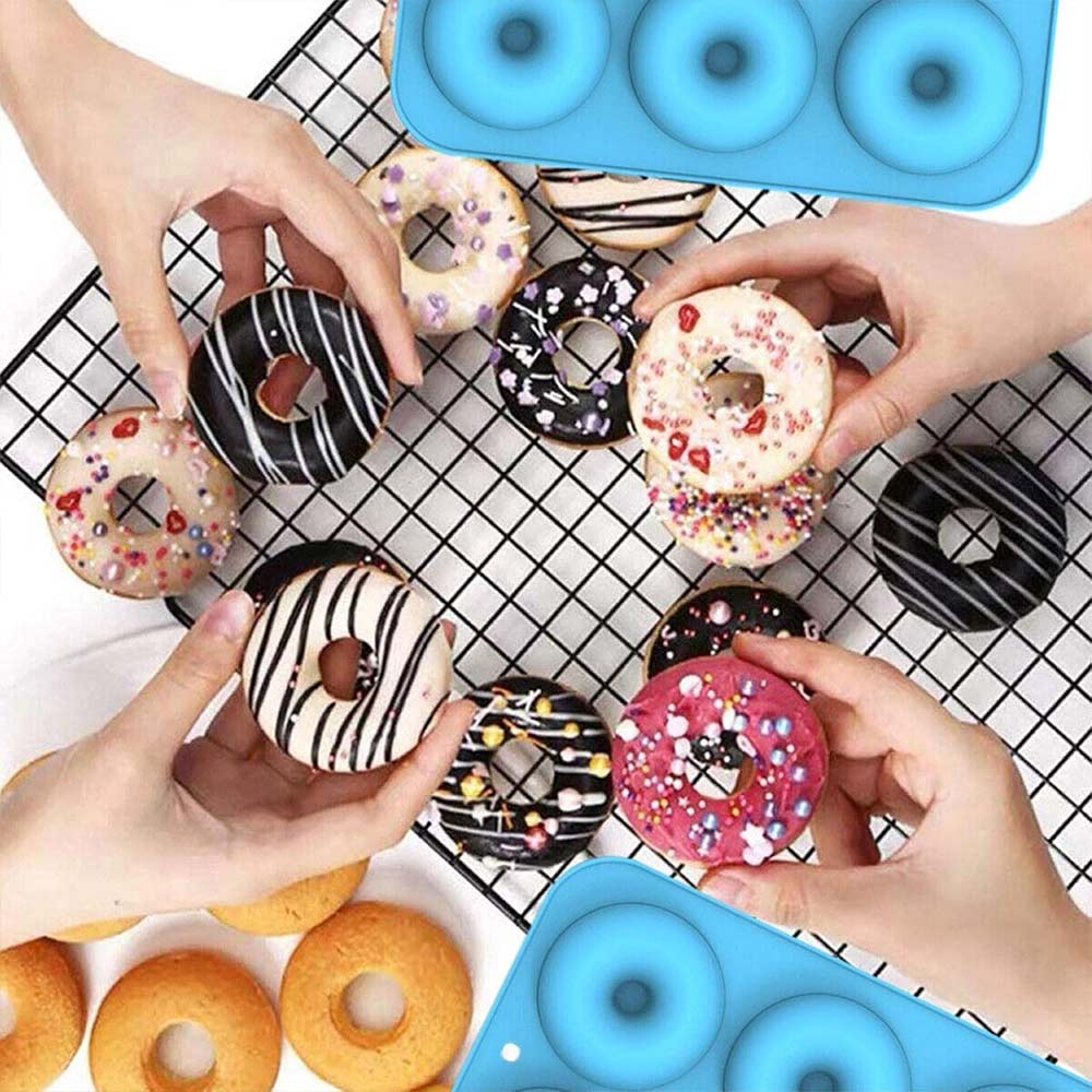 3PCS Silicone Donut Mold Set - Muffin Chocolate Cake Cookie Doughnut Baking Tray