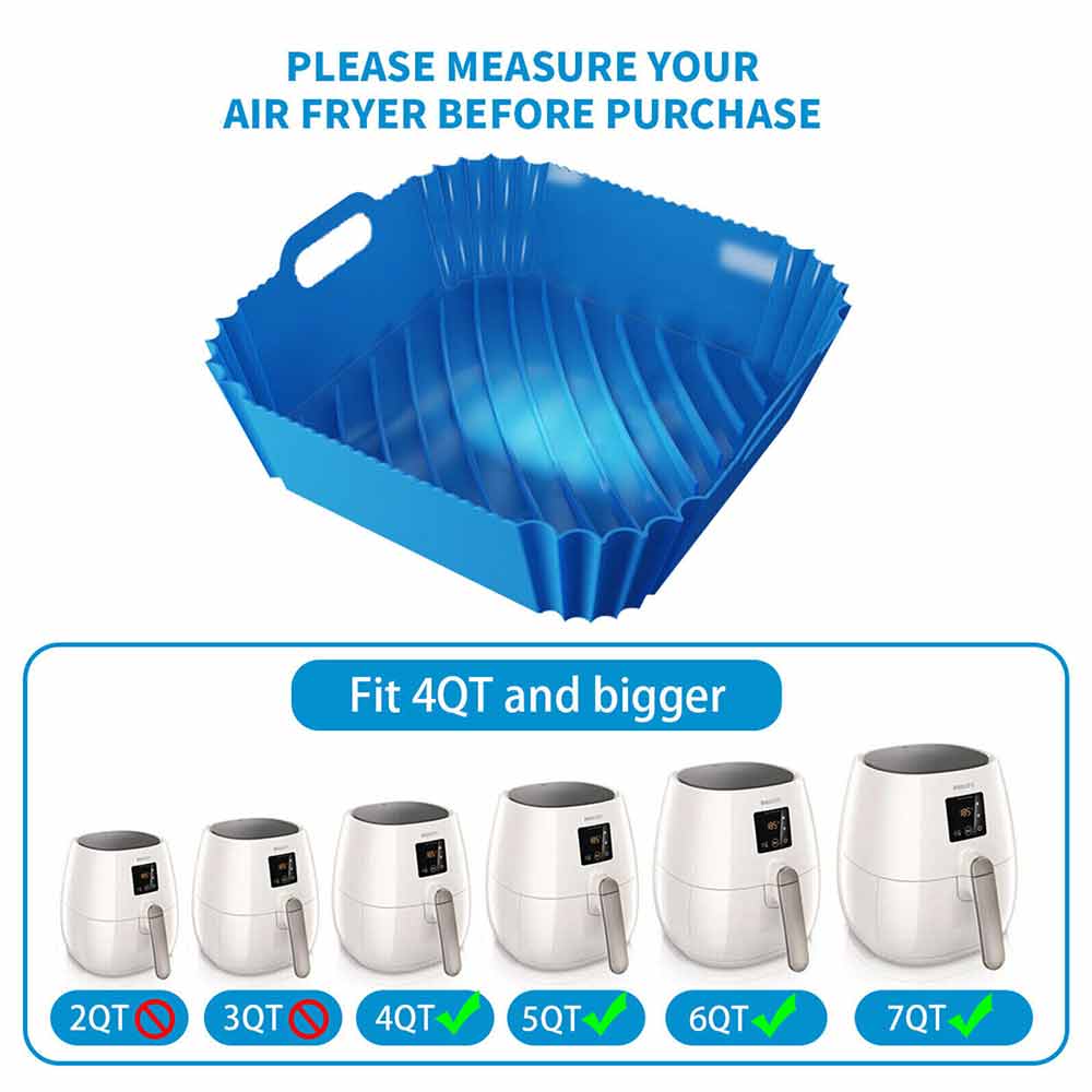 Air Fryer Silicone Pot Air Fryer Basket Liner Non-Stick Reusable Baking Tray