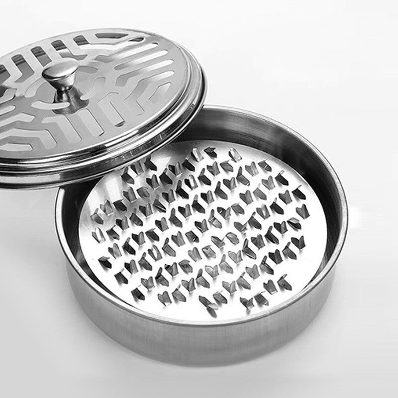 Stainless Steel Mosquito Coil Spiral Repellent Smoke Incense Anti Bug Fly With Lid