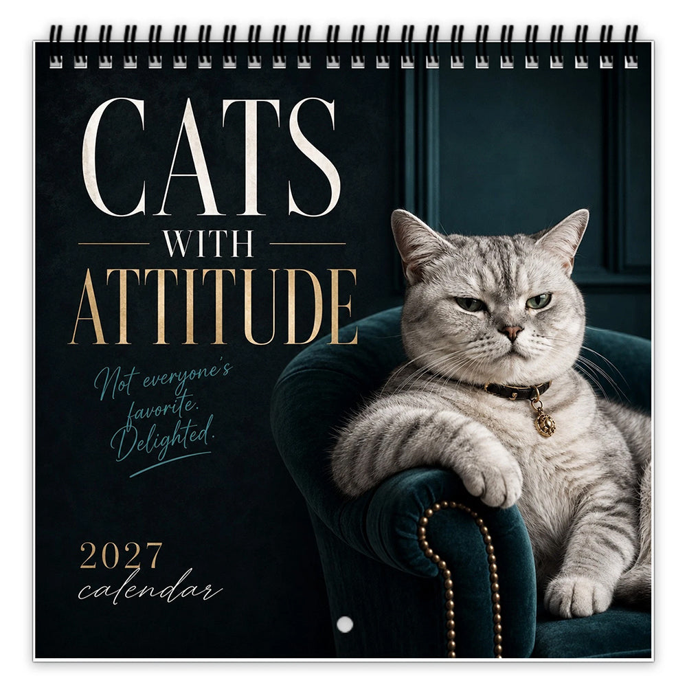2027 Wall Calendar Cats With Attitude – Funny Sassy Cat Lover Gift
