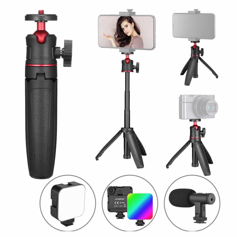 Photography Selfie Vlog Bracket Stand 360°Mini Extendable Desktop 1/4 Tripod