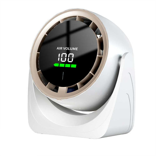 NEW FASHIONABLE RECHARGEABLE 360 DEGREE ROTATING FAN WITH DIGITAL DISPLAY