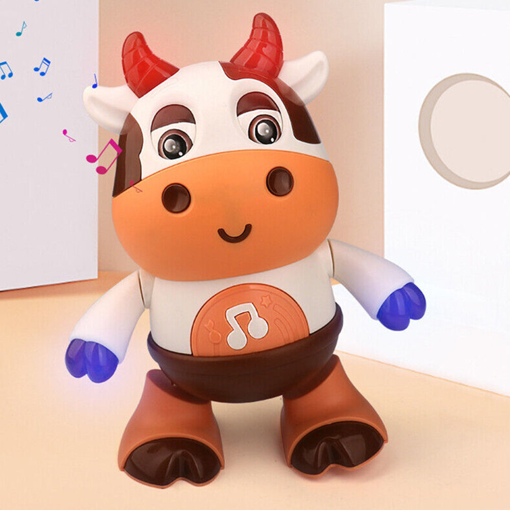 Electric Cow Shape Dancing Robot Kids Toys Interesting Battery Powered Xmas Gift
