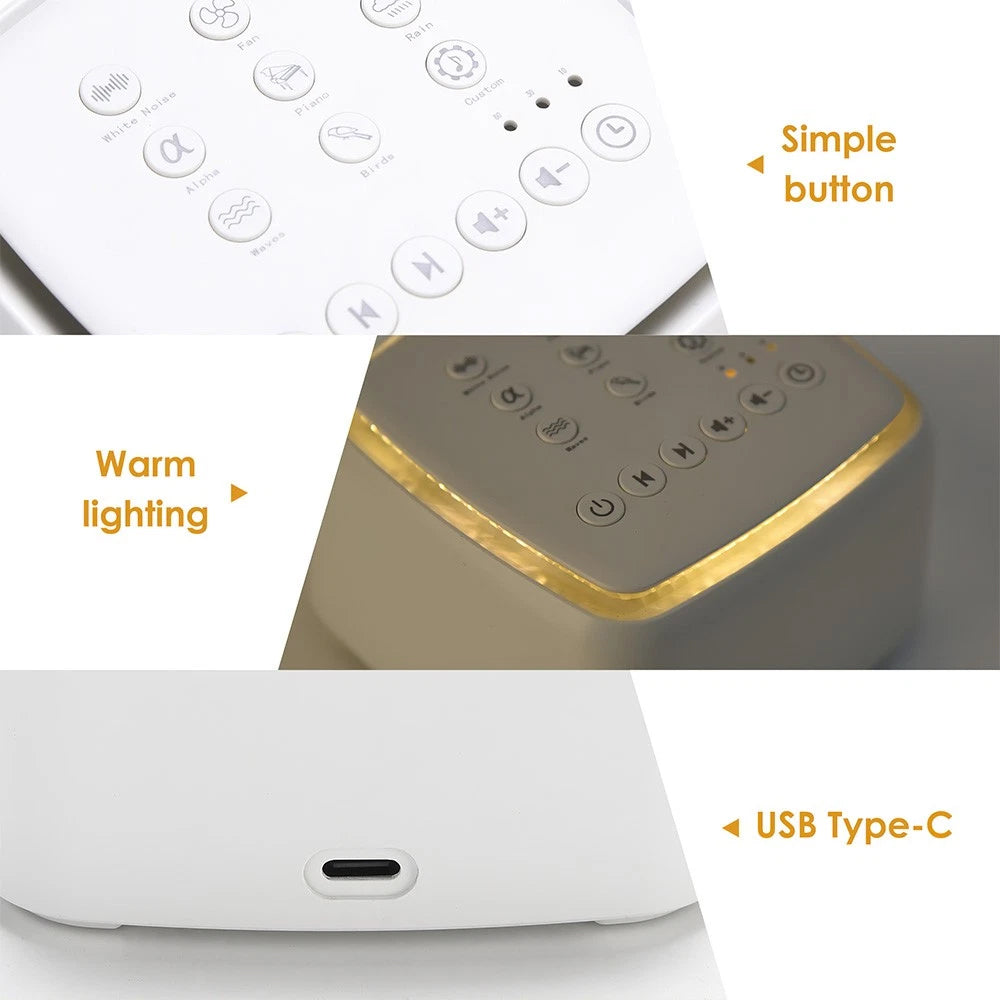 White Noise Machine – 30 Soothing Sounds, Rain Nature Therapy, Sleep Aid with Timer