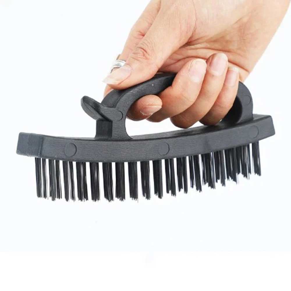 Heavy-Duty Wire Cleaning Brush - D-Handle BBQ Rust & Paint Remover Tool