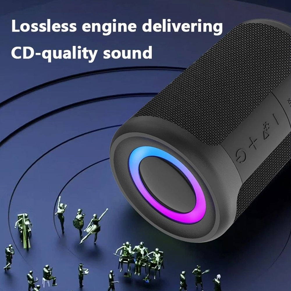 Wireless Mini Speaker – RGB LED, Deep Bass, TWS Pairing, Portable Bluetooth Sound