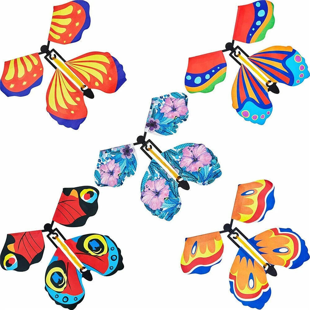 30PCS Magic Wind-Up Flying Butterflies - Surprise Toy for Greeting Cards, Parties & Pranks