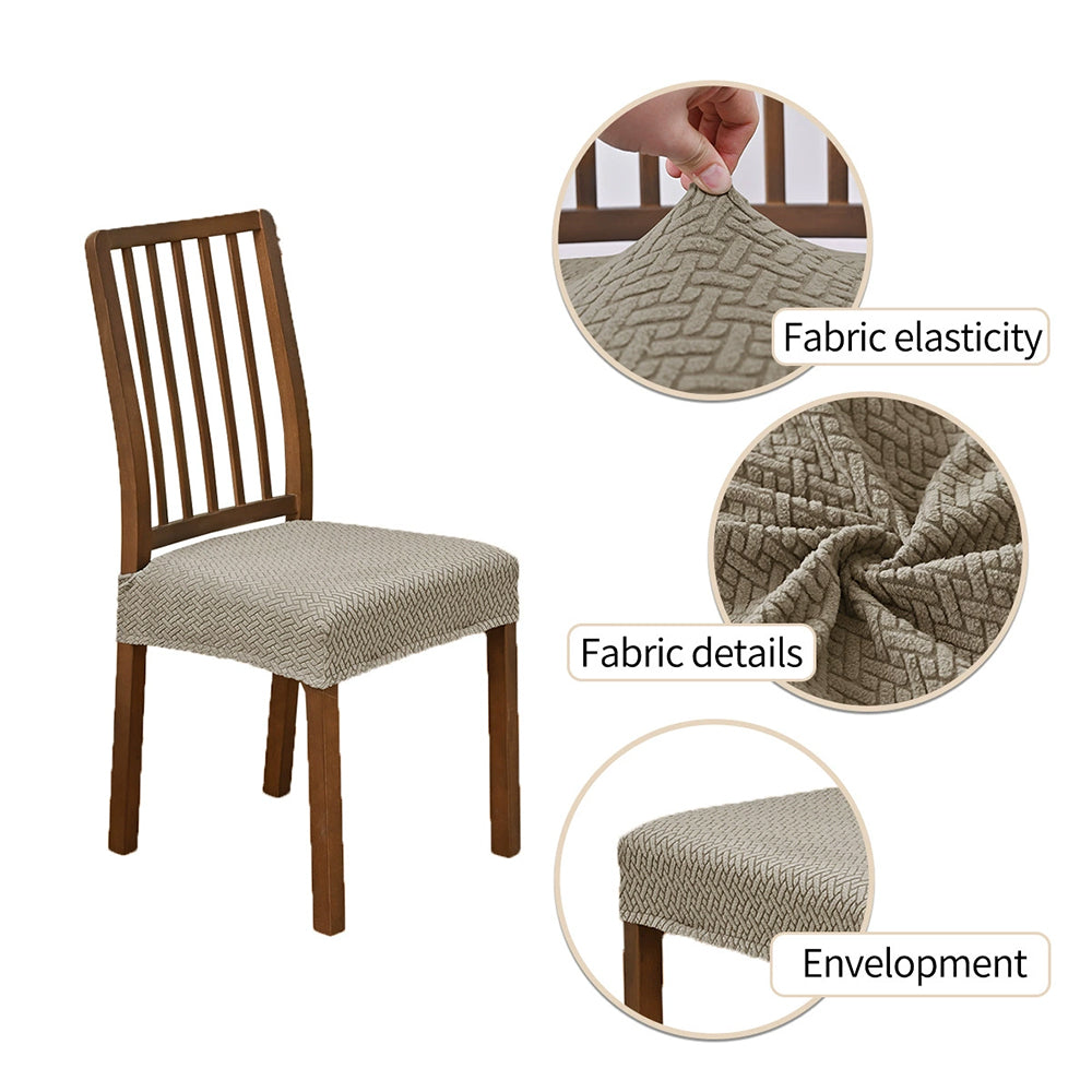 Dining Chair Slipcover – Stretch Jacquard Washable Removable Seat Cover