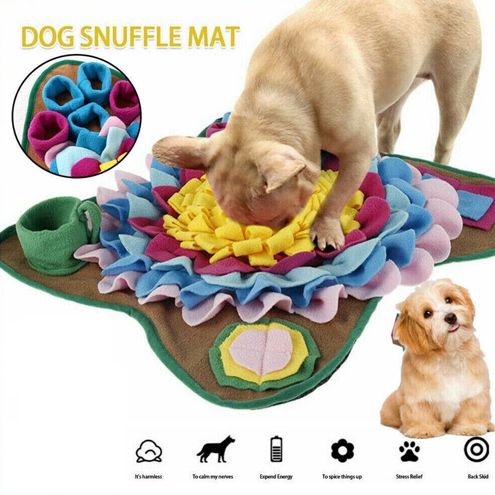 50x50cm Pet Dog Snuffle Mat Sniffing Treat Foraging Toy Nose Training Pad