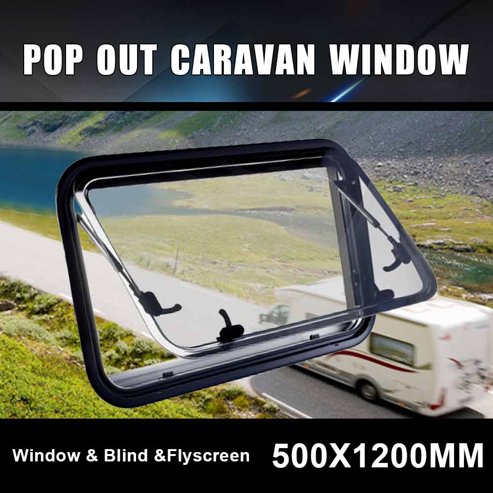 RV caravan 500*1200mm push out window locking handle with strut attachment