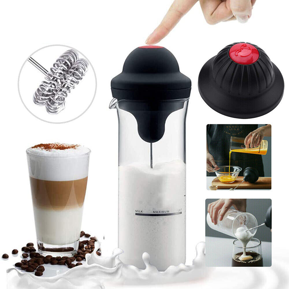 Handheld Electric Coffee Milk Frother Kitchen Whisk Automatic Mixer Jug Cup