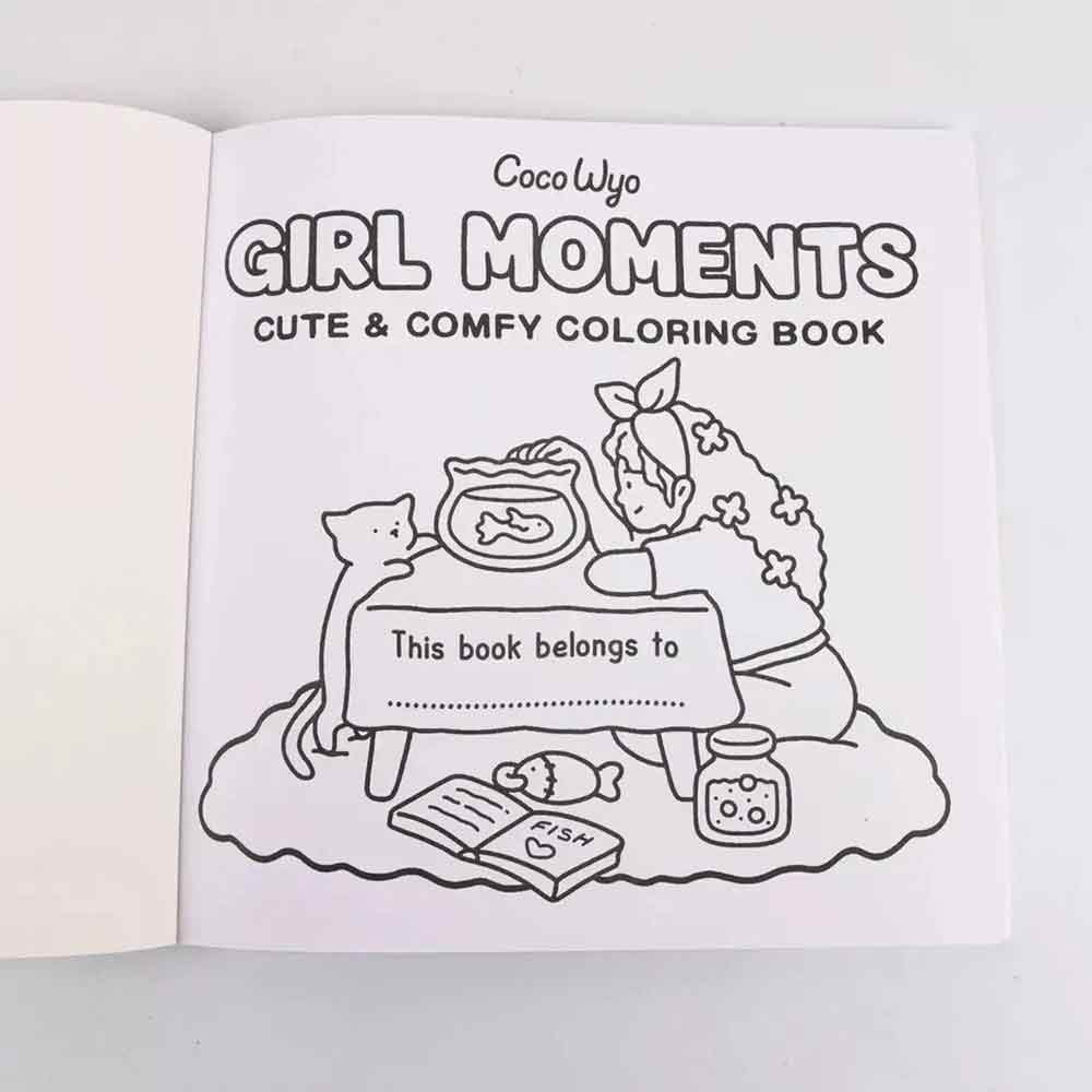 Girl Moments Coloring Book – Cute Cozy Daily Scenes for Adults & Teens
