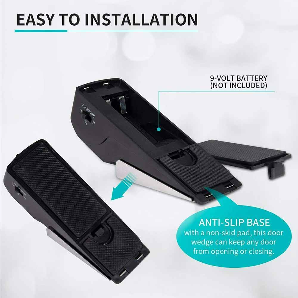 Home Security Wedge Door Stop Alarm System Device Intruder Alert Detection