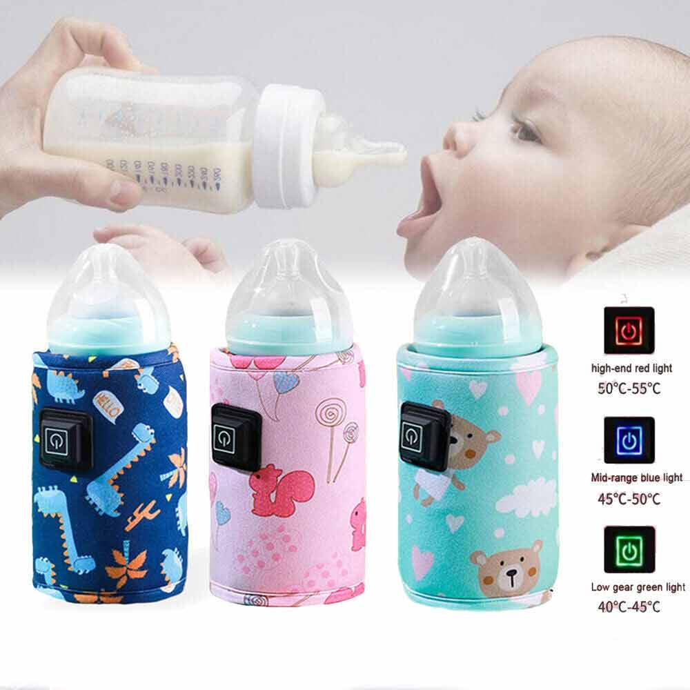 Baby Bottle Warmer Bag Thermostat Portable Travel Milk Feeding Heater USB Pouch