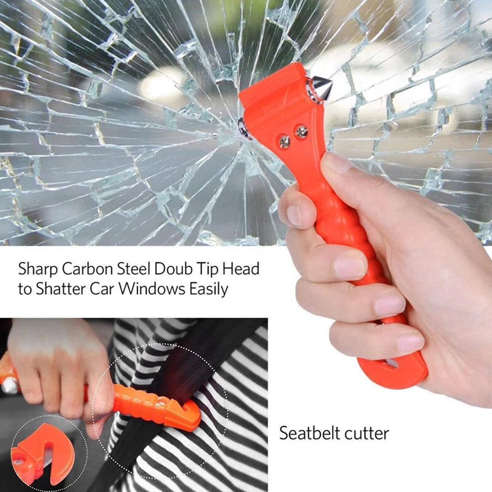 4-Pack Emergency Hammer – Car Window Breaker & Seatbelt Cutter Escape Tool