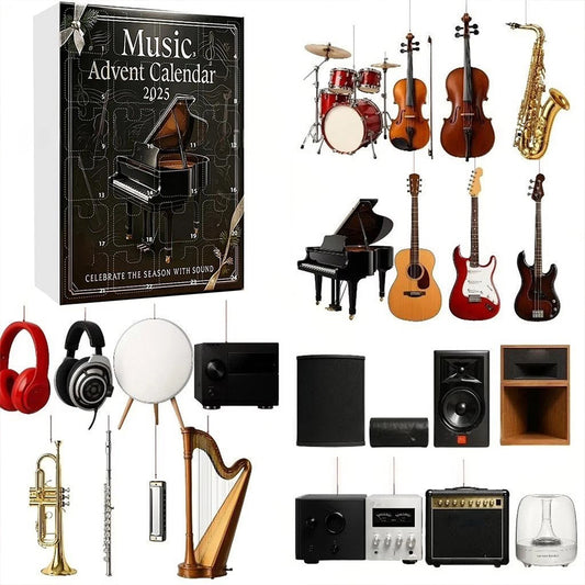 2025 Musical Advent Calendar 2D Acrylic Xmas Tree Ornaments | 24-Day Christmas Countdown Gift for Music Lovers