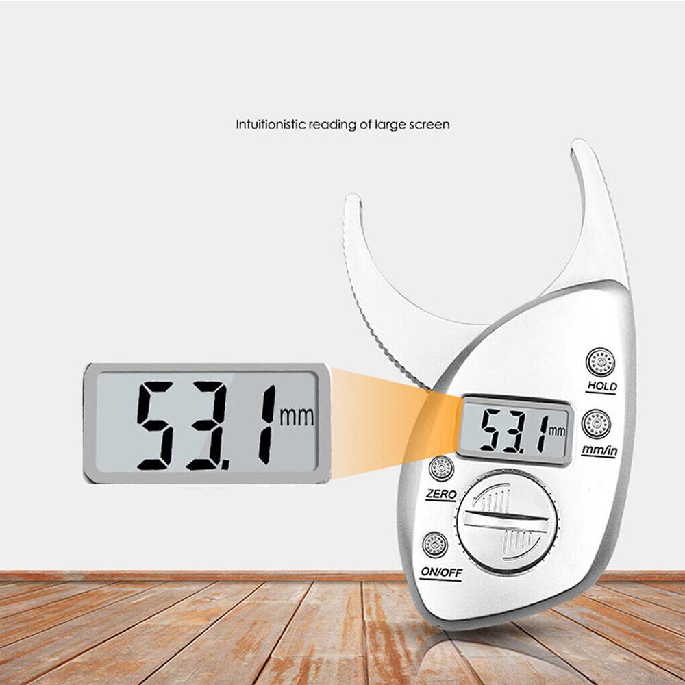 Body Fat Caliper Monitor Electronic Digital Body Fat Analyzer Skin Tester Silver