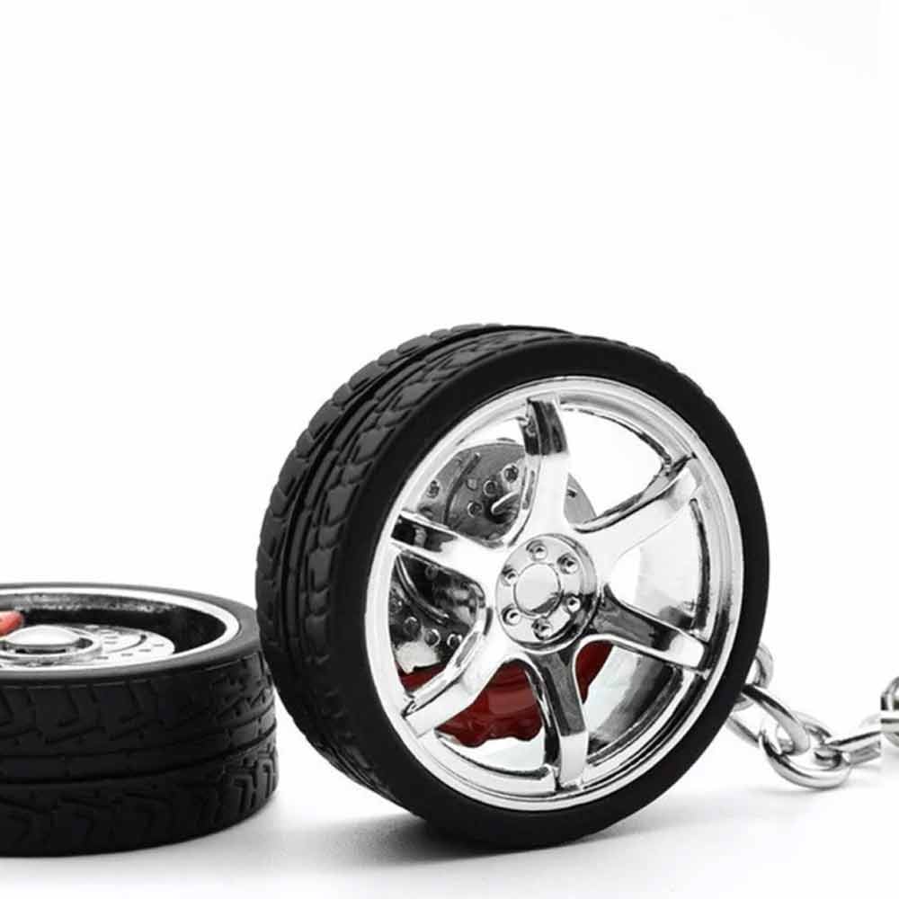 Simulation Tire Car Wheel Keychain Chain Brake Discs Key Ring RIM Wheel Keyring
