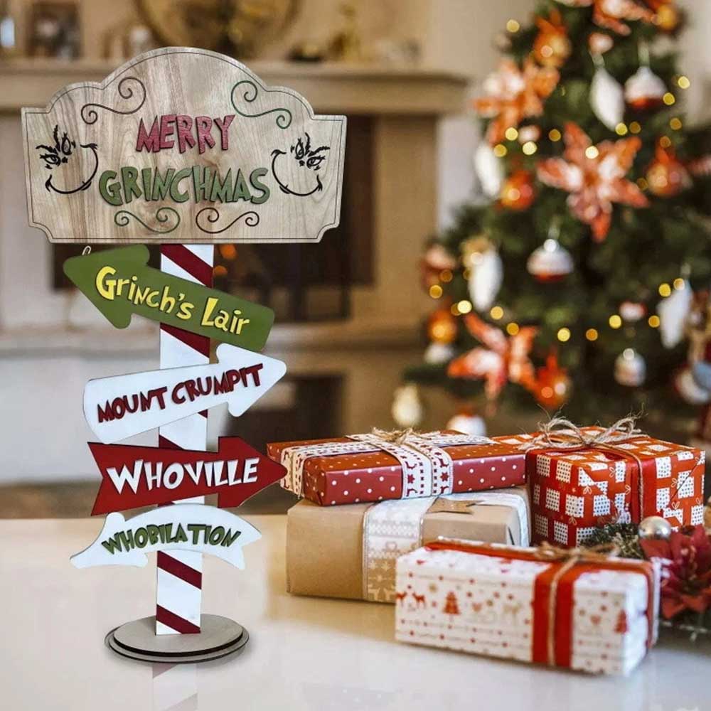 Grinch Whoville Tabletop Decoration - 25cm Festive Christmas Display for Home & Office
