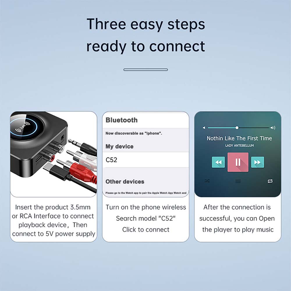 Bluetooth 5.1 Stereo Car Kit AUX 3.5mm Jack Wireless Adapter Audio Receiver