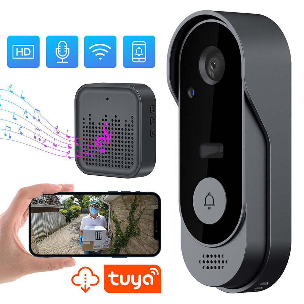 Wireless Smart Video Doorbell WiFi Tuya Security Camera Bell Phone Door Ring