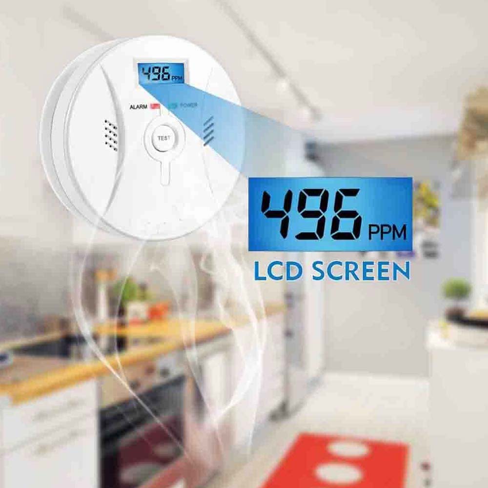 Smoke Detector And Carbon Monoxide Detector Alarm Battery Operated&LCD Display