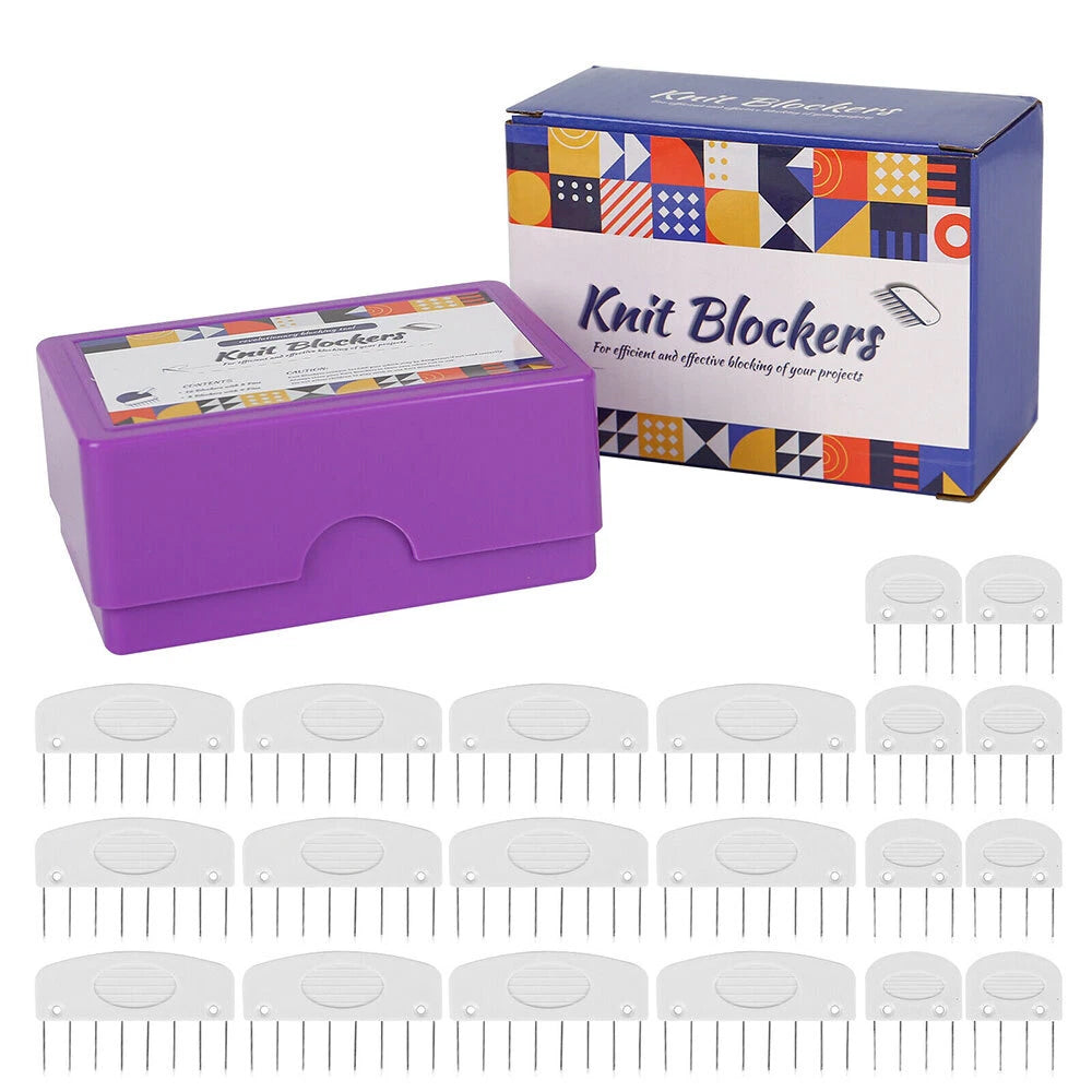 Knit Blockers & Pins Kit - 20pcs Blocking Tool for Knitting Crochet Lace