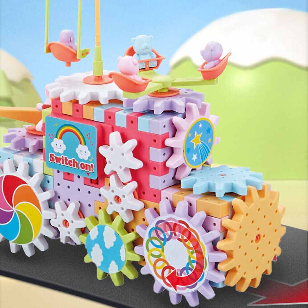 Educational Electric Gears Building Block Toys Creative Rotating STEM Toys Set for Boys Girls Kids