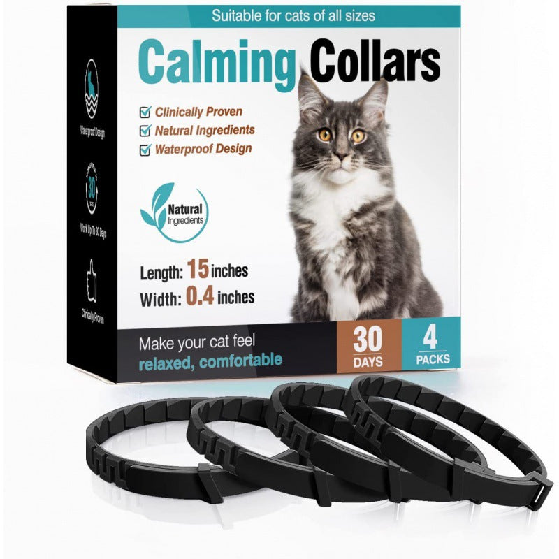 4-Pack Dog & Cat Calming Collars – 60-Day Pheromone Relief for Anxiety, Travel & Storm Stress