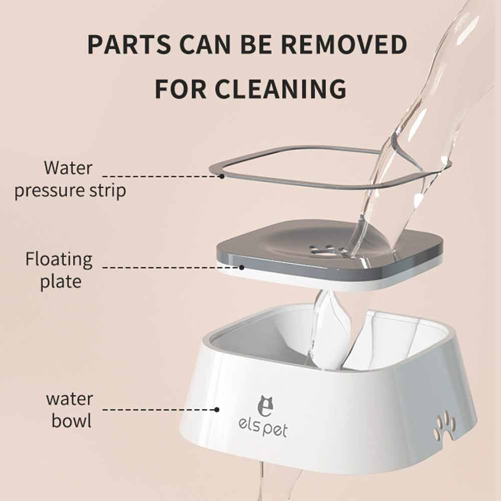 Dog Water Bowl with Filter – 1.5L Non-Spill Slow Drink Pet Water Bowl