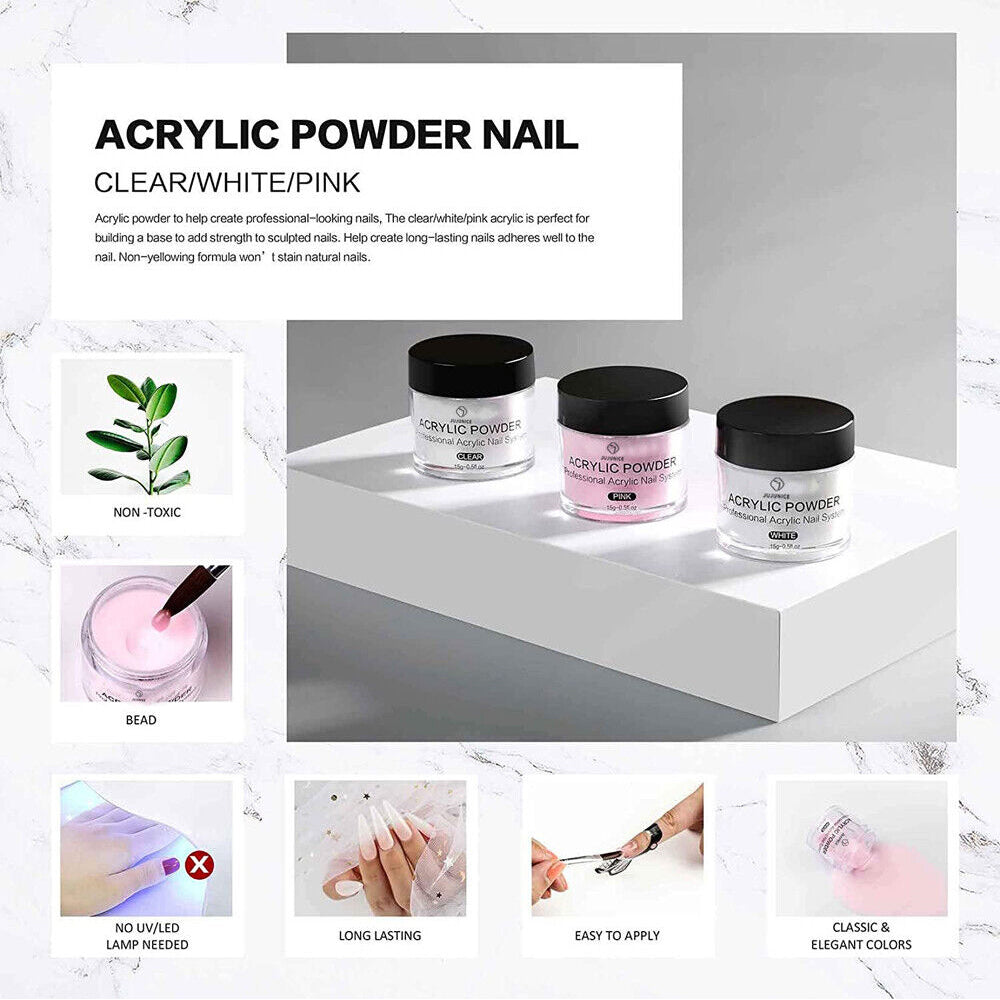 10pcs/Set Nail Art Kit Tip Acrylic Powder Liquid Monomer Extension Manicure Tool