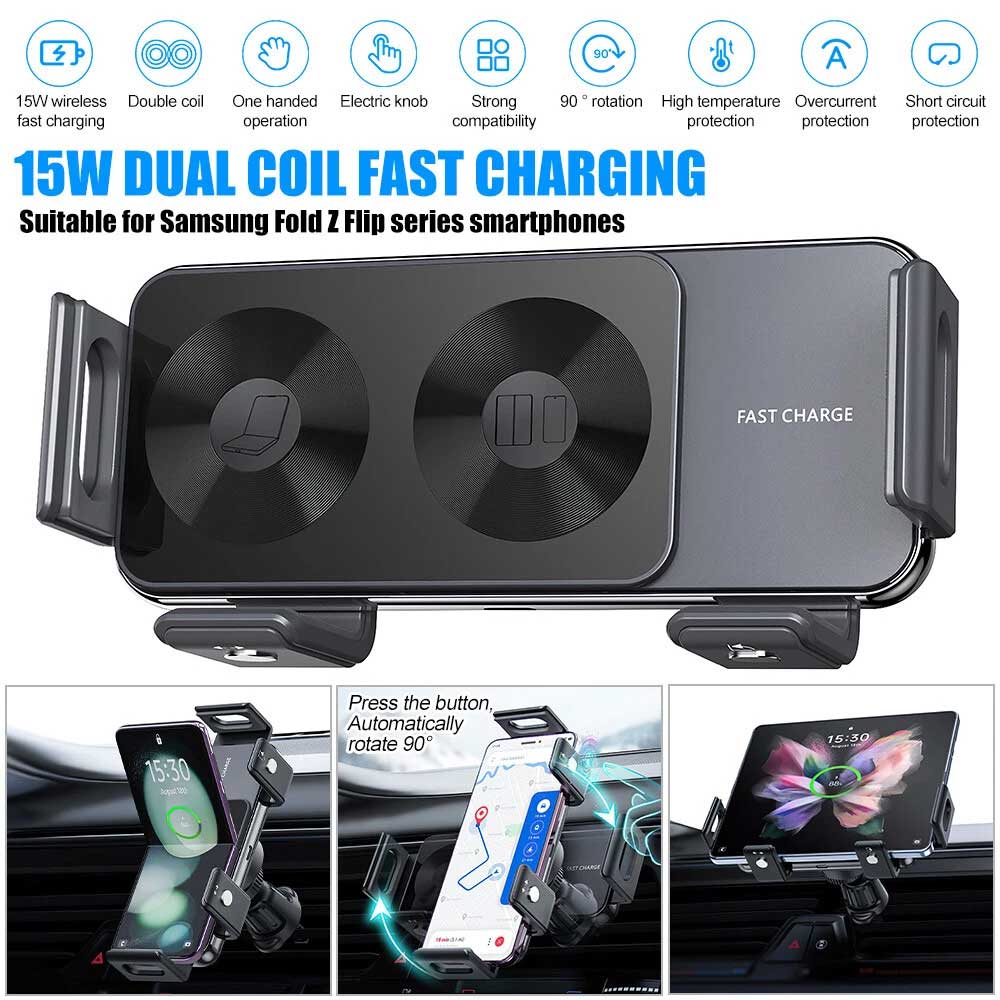 For Samsung Galaxy Z Fold 5 6 4 Wireless Car Charger