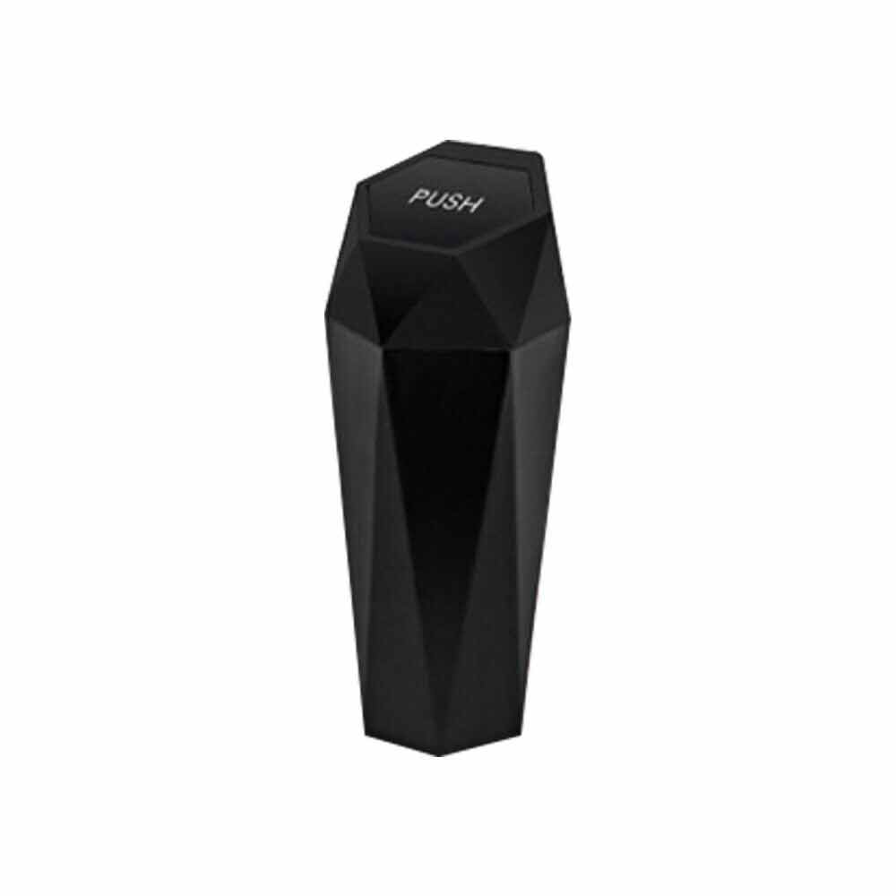 Mini Car Trash Can Bin Push with Lid Car Portable Garbage Can Car Accessories