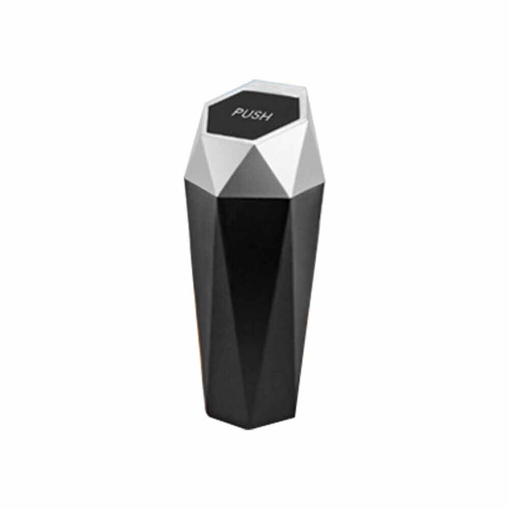 Mini Car Trash Can Bin Push with Lid Car Portable Garbage Can Car Accessories