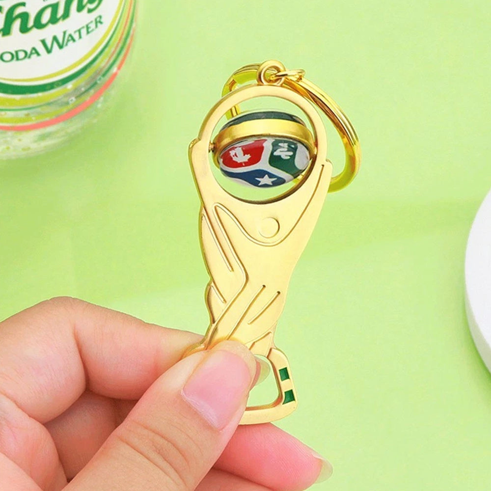 2PCS Mini 2026 FIFA World Cup Keychain - Football Pendant & Bottle Opener for Fans