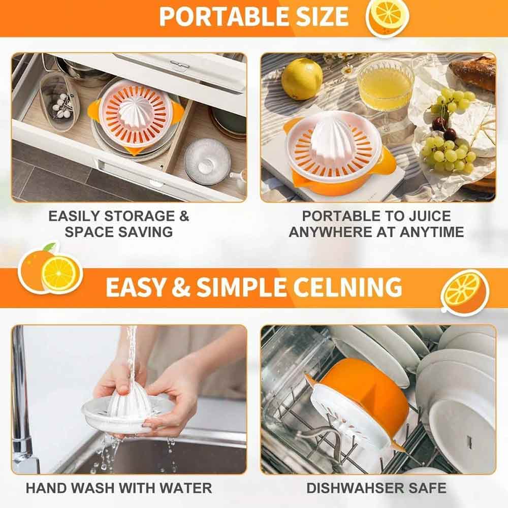 250ml Hand Press Citrus Juicer, Portable Fruit Squeezer for Lemon Orange