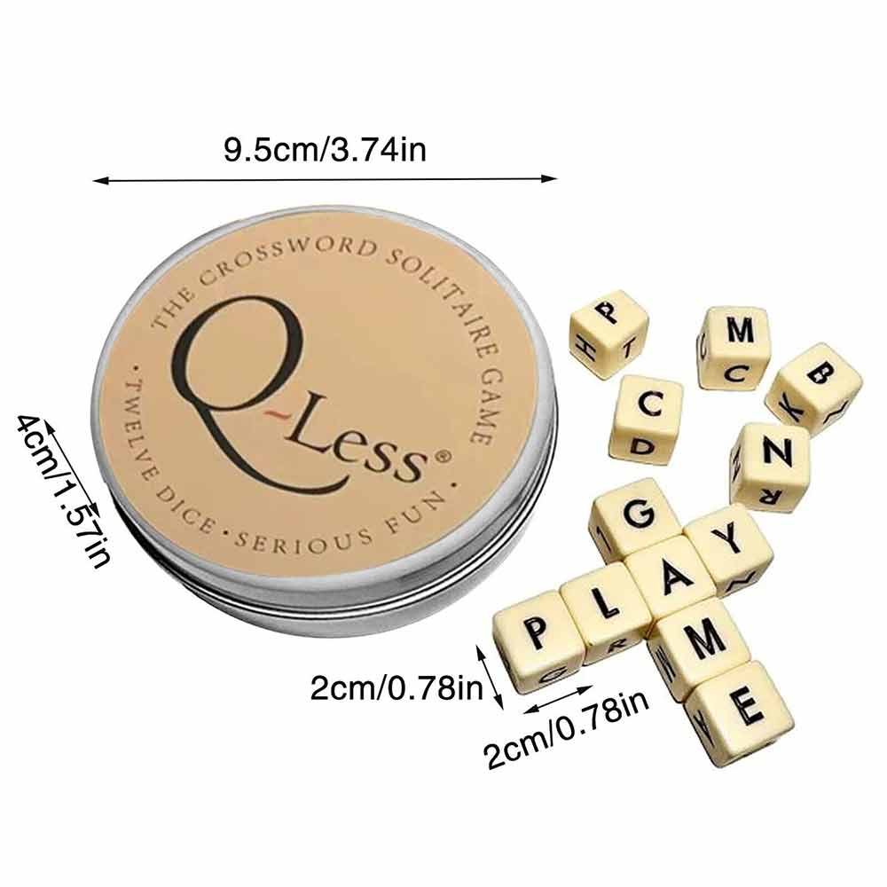 New Q-less Dice Game with Twelve Dice Letters, The Crossword Solitaire Game