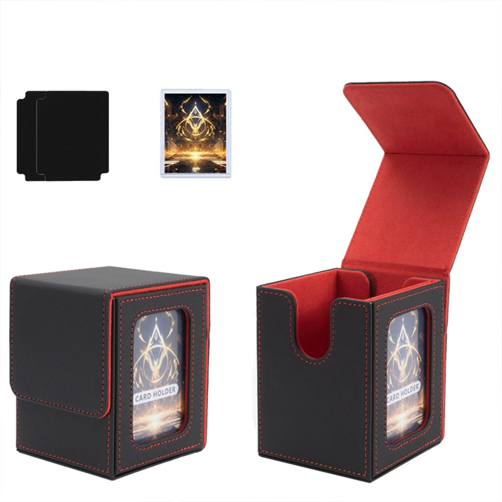 PU Leather MTG Deck Box with Magnetic Closure & Card Stand - TCG Commander Card Storage Case