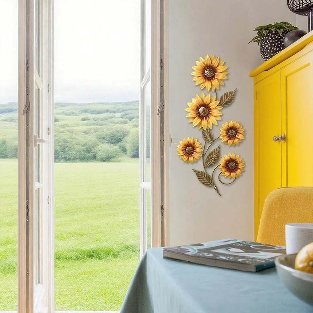 Metal Sunflower Wall Decor – Garden Floral Art for Indoor & Outdoor Use
