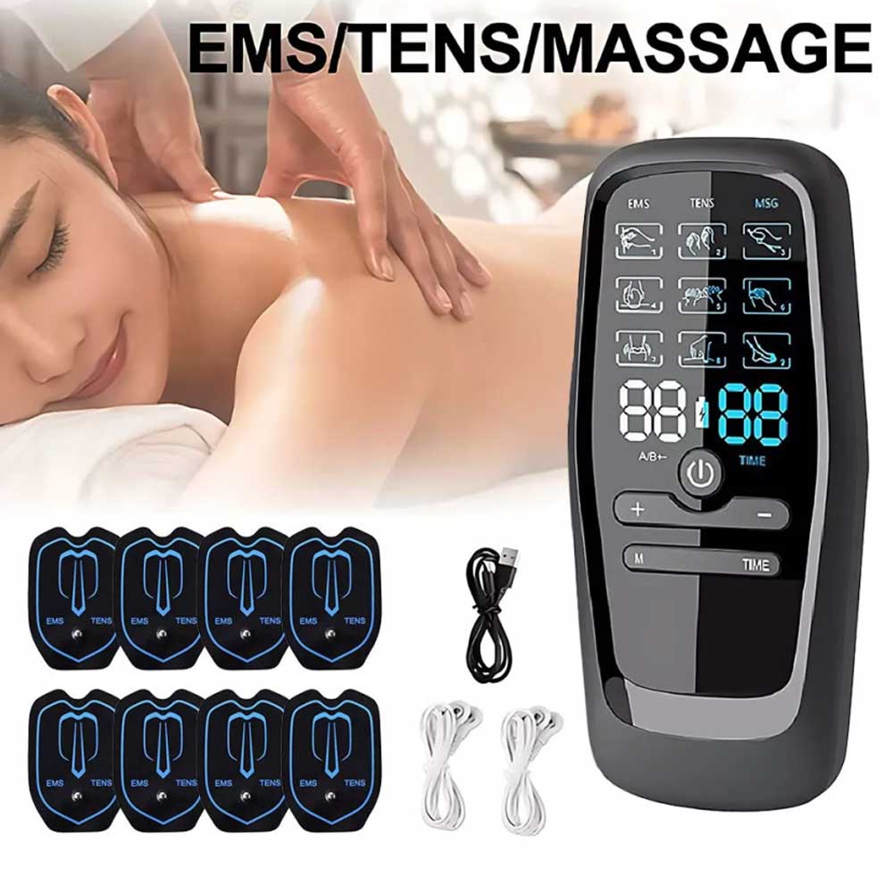 Electrical Massager Tens Machine Unit Back Pain Therapy Pulse Muscle Stimulator