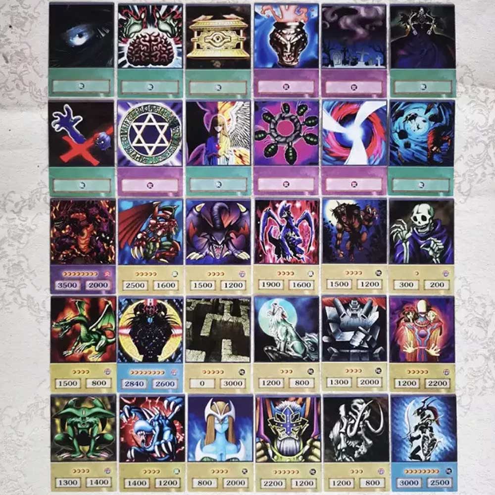 YUGİ 100Pcs Blue Eyes Dark Magician Exodia Obelisk RA Slifer Anime Style Cards