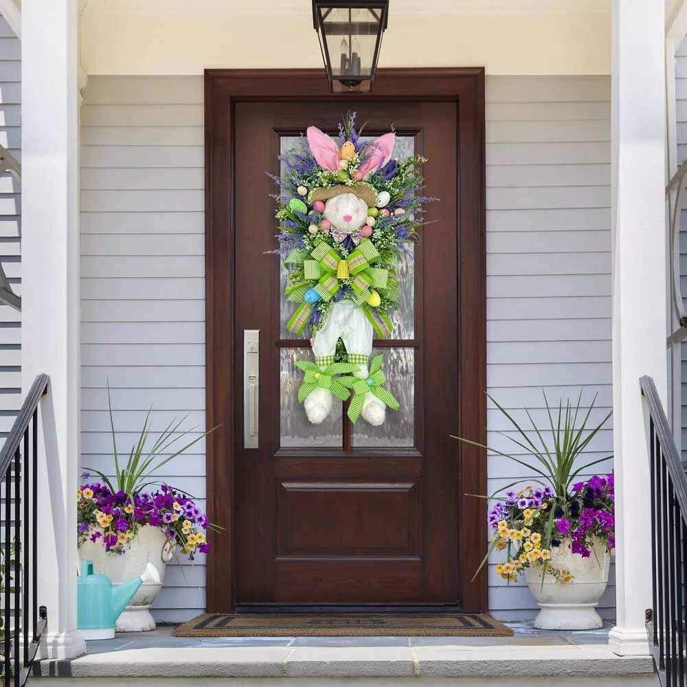 Easter Bunny Rabbit Wreath Decor Front door Party Decor Wedding Decor Spring