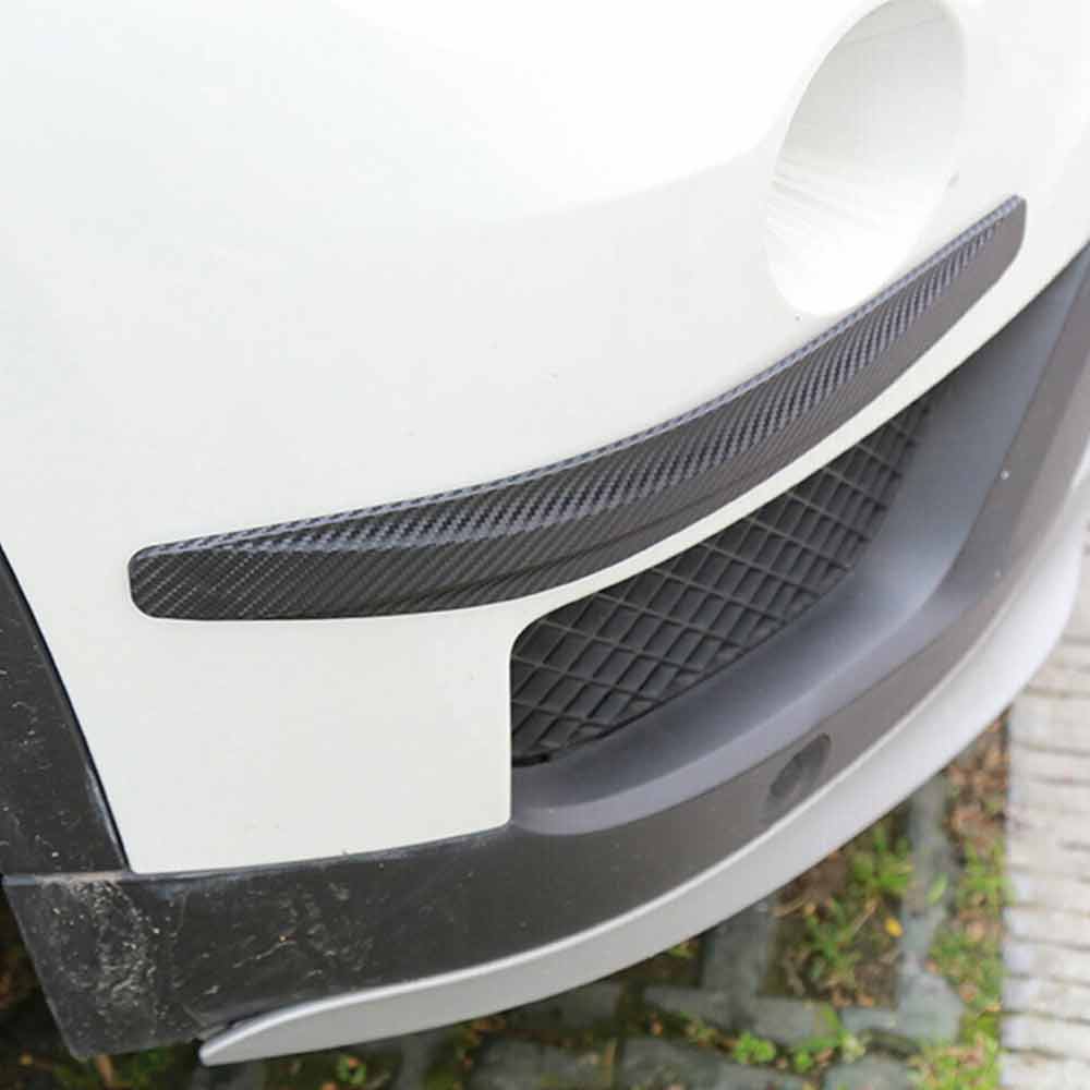 2PCS Unique Black Strip Bumper Corner Protector Guard Car Carbon Fiber Anti-rub