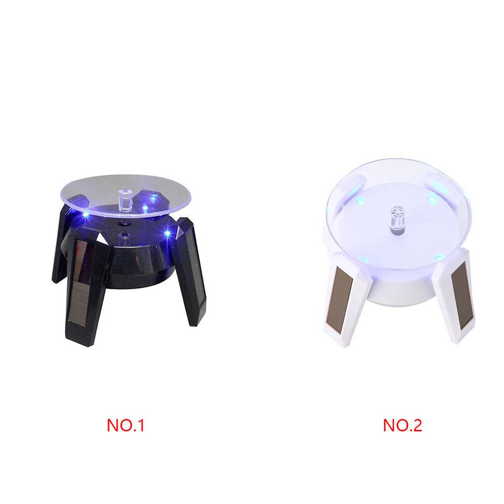 Solar Battery Powered 360 Display Turntable Rotating Stand & Rack Jewelry Phone