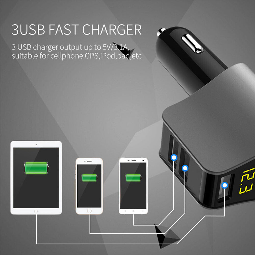 Dual USB Car Charger Fast Charge 3.1A Cigarette Lighter Socket Adapter Universal