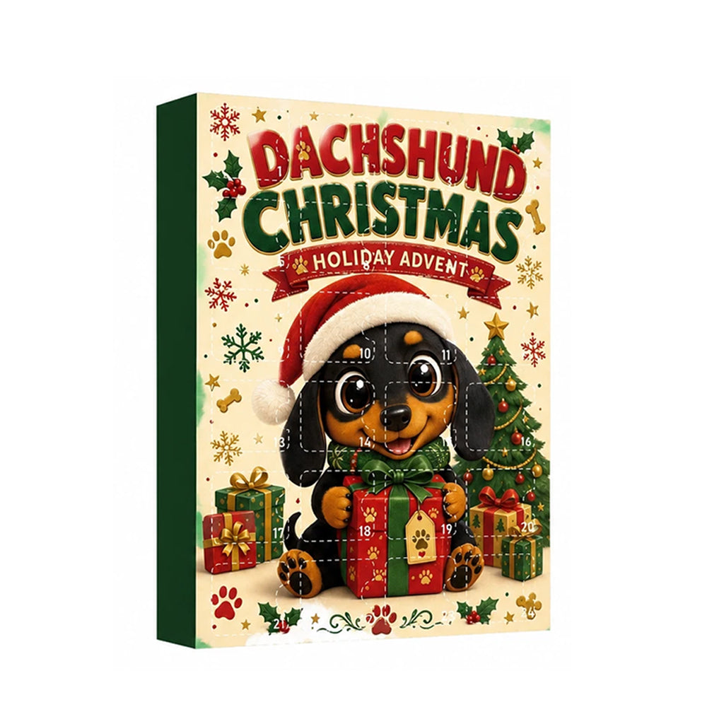 24-Day Dachshund Advent Calendar – 2D Acrylic Christmas Countdown Ornament