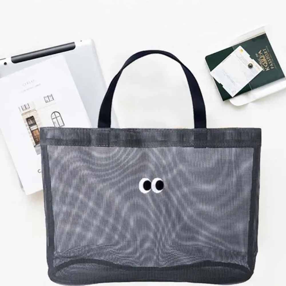 Beach Storage Bag Mesh Handbag Large Capacity Shopping Shoulder Storage Swim