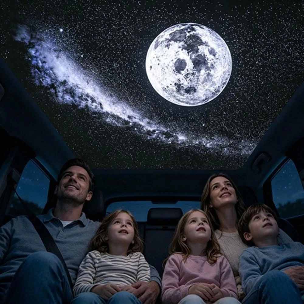 Rotating Galaxy Projector Lamp – USB Starry Sky Light for Car & Home Atmosphere