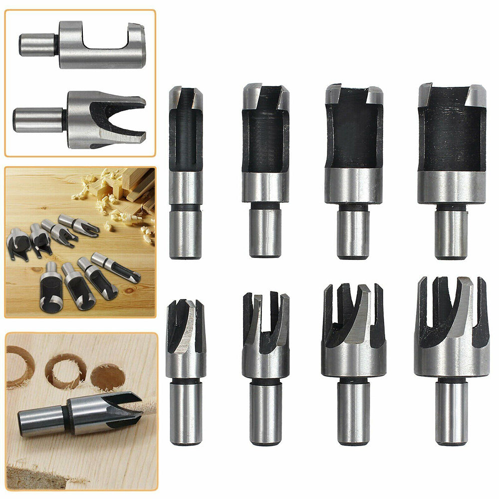8PCS Kit Wood Plug Cutter Dowel Cutting Tools Drill Tenon Woodworking 10-20mm
